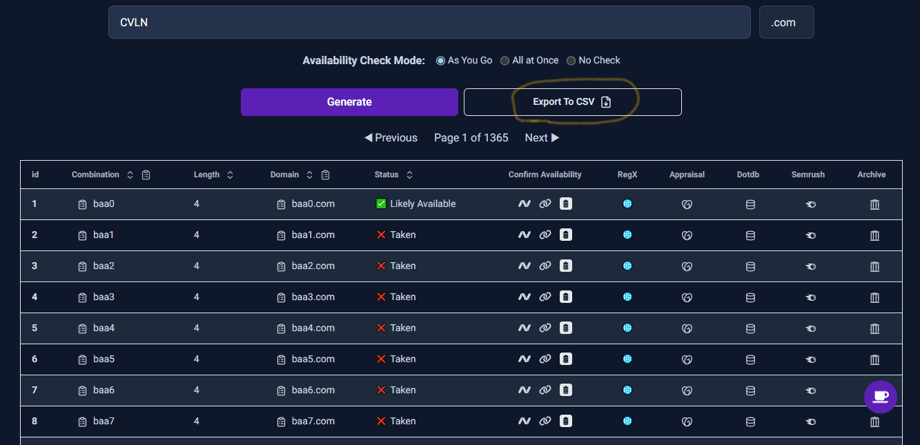 Brandable domain generator