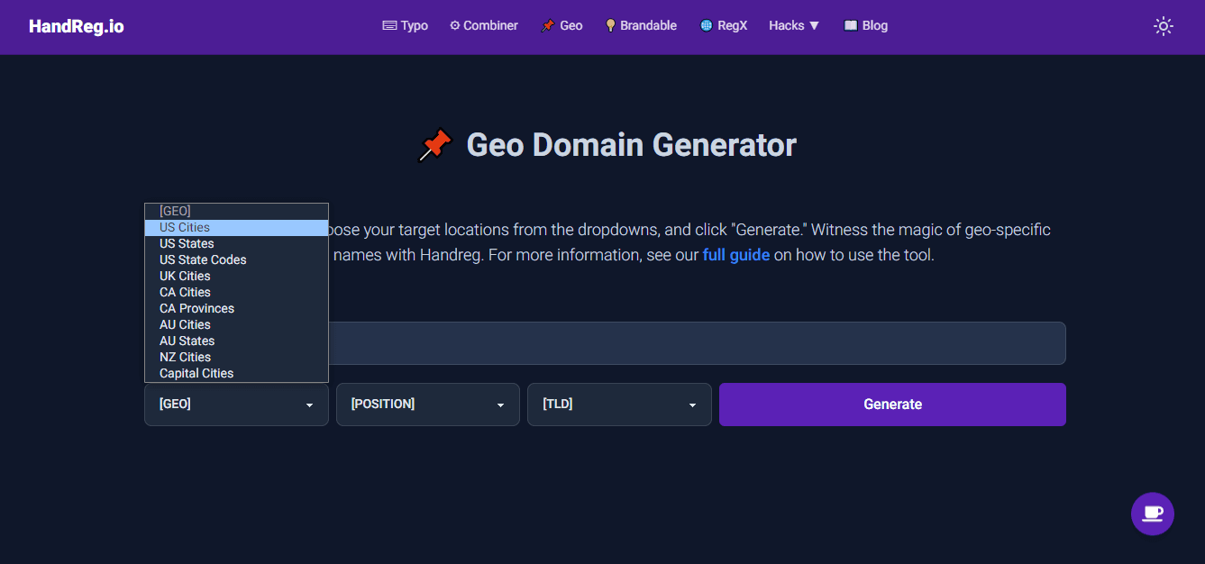 Geo Domain Generator