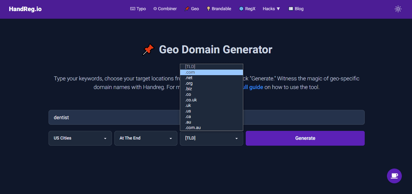 Geo Domain Generator